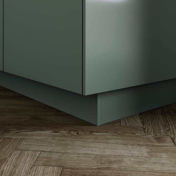 Grey-green kitchen base, NICKEBO series, fits sektion cabinets, modern look. Or grey-green kitchen plinth, NICKEBO series, fits sektion cabinets.