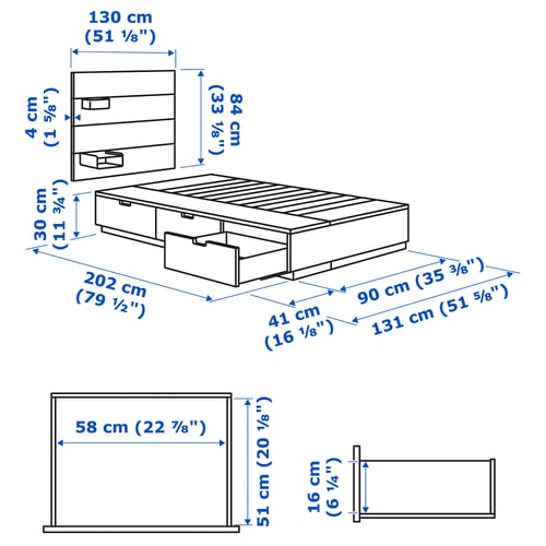 Illustration with measurements for the product: NORDLI.