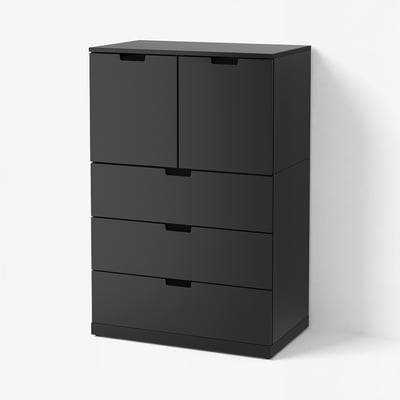 NORDLI Chest of 5 drawers, anthracite, 80x122 cm