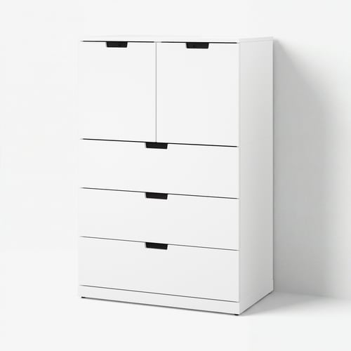 NORDLI Chest of 5 drawers, white, 80x122 cm