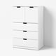NORDLI Chest of 5 drawers, white, 80x122 cm