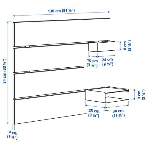 Illustration with measurements for the product: NORDLI.