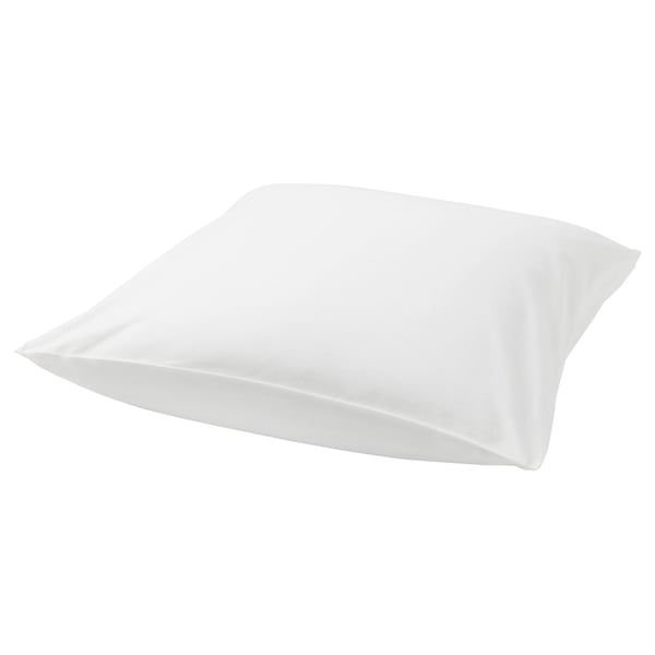 White NORDRUTA pillow, soft cotton flannel, smooth square shape.