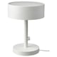 Option: NYMÅNE lamp, white, round shape, frosted glass shade, sturdy metal base.