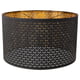 Option: Black nyomo lamp shade, patterned, cylindrical.