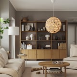 ÖDLEBLAD Pendant lamp shade, birch veneer, 48 cm