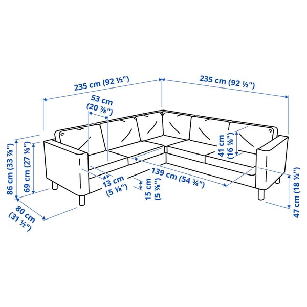 Illustration with measurements for the product: PÄRUP.