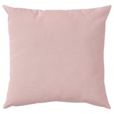 A square cushion, PARADISBUSKE, soft blush color, textured wavy design, made from recycled materials.