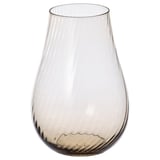 A PÅSKÖTRÄD vase, a sleek, light-brown glass vase with a drop shape and swirling patterns inside.