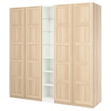 PAX / BERGSBO Wardrobe combination, white stained oak effect white stained oak effect/white, 235x60x236 cm