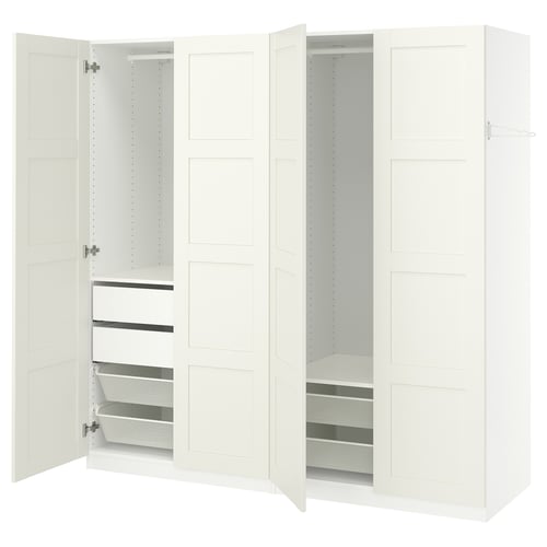 PAX / BERGSBO Wardrobe combination, white/white, 200x60x201 cm