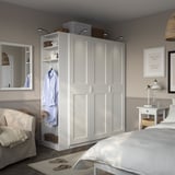 PAX / GRIMO Wardrobe combination, white white/white, 170x60x201 cm
