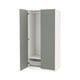 Option: PAX wardrobe, white/gray, slim, open, mesh basket.