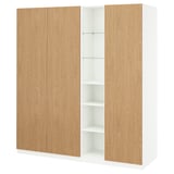 PAX / STORKLINTA Wardrobe combination, white oak effect/white, 185x60x201 cm