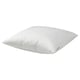 A white PILSPINNARE pillow. It is square-shaped with a soft cotton cover and a feather-filled interior, designed for stomach sleepers.