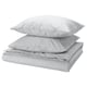 PILTANDVINGE grey bedding set: duvet & 2 pillowcases, smooth polyester-viscose blend, modern style.