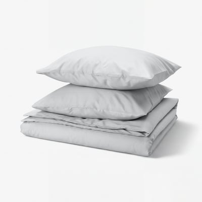 PILTANDVINGE Duvet cover and 2 pillowcases, grey, 240x220/80x80 cm