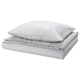 PILTANDVINGE gray duvet set, smooth recycled polyester/viscose, rectangular with button closure.