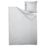 Gray recycled bed linen set - duvet & pillows, smooth finish, envelope closure