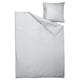 Grey recycled bed linen set - duvet & pillows, smooth finish, envelope closure