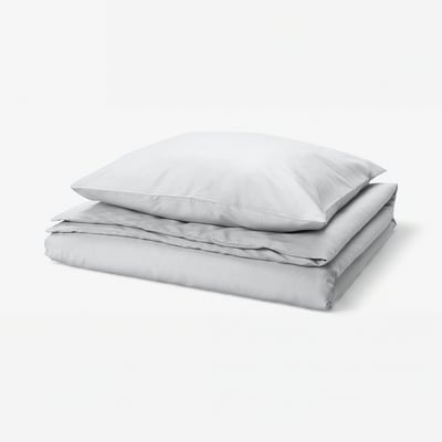 PILTANDVINGE Duvet cover and pillowcase, grey, 140x200/80x80 cm