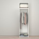 PLATSA wardrobe: clothes, blanket, jackets, basket.