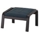 Dark grey POÄNG footrest, modern, cushioned seat, angled legs.
