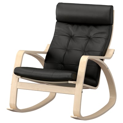 POÄNG Rocking-chair, birch veneer/Grann black