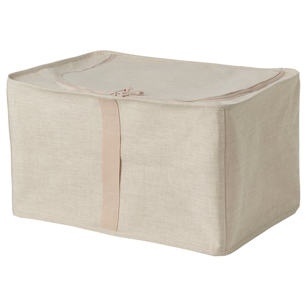 PURRPINGLA Storage case, textile/beige, 34x51x28 cm