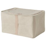PURRPINGLA Storage case, textile/beige, 34x51x28 cm