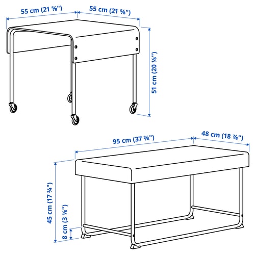 Illustration with measurements for the product: RÄVSAL.