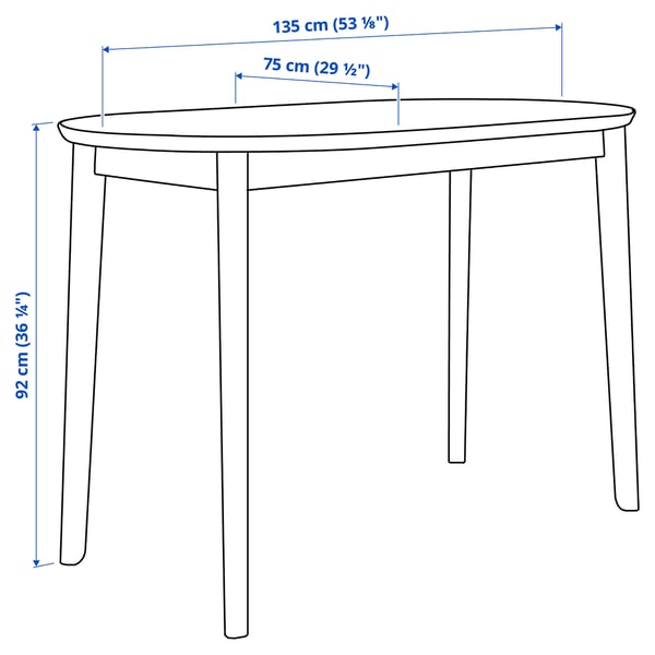RÄVSTEN Table, counter height black, 135x75 cm