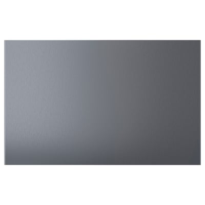 Dark pewter effect RIKSVIKEN front panel, rectangular, metallic brush finish.