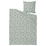 RODGERSIA paisley duvet & pillowcase set, green, cotton-viscose, square with intricate patterns.