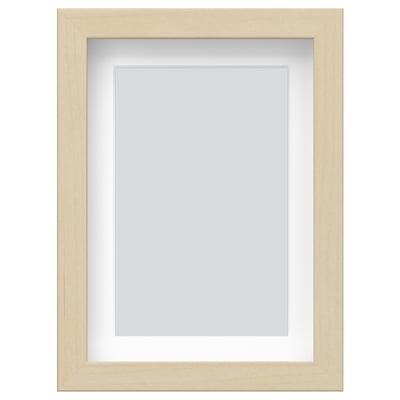 RÖDALM frame, light brown, rectangular, simple design, with mount, hang or stand.