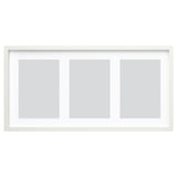 RÖDALM white photo frame set, holds 3 pictures, modern design, sturdy fiberboard & plastic, rectangular shape, simple & elegant.