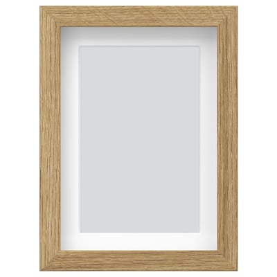 RÖDALM wooden frame, light brown, square, photo display with glass front.
