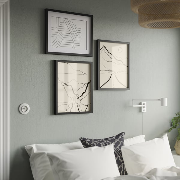 RÖDALM Frame with poster, linear landscapes, 40x50 cm