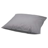 Gray RÖNNVECKMAL cotton pillowcase with zipper.