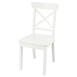 White ROSENTORP chair, classic wooden design with cross back and square seat.