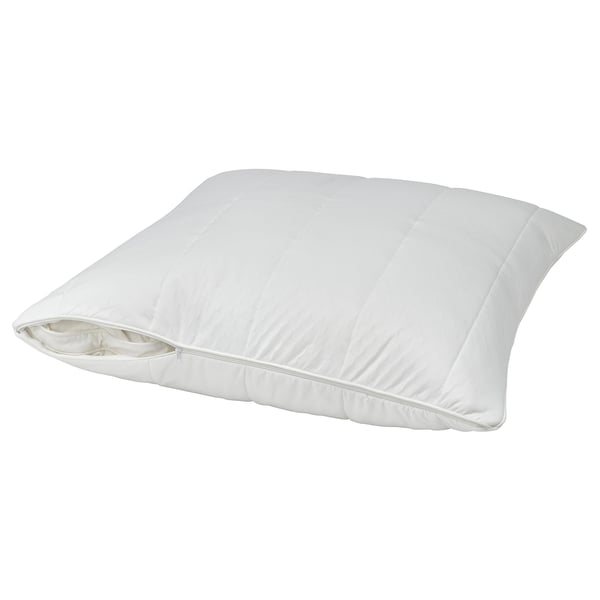 A ROSENVIAL pillow protector, white, padded for comfort, with a quilted design, made from recycled materials, ensuring warmth and durability.