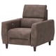 RULLERUM: brown reclining chair, suede-like fabric, high back, lumbar support, electric adjust.