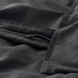 Duvet cover with zipper closure, linen-cotton blend, pre-washed for softness.