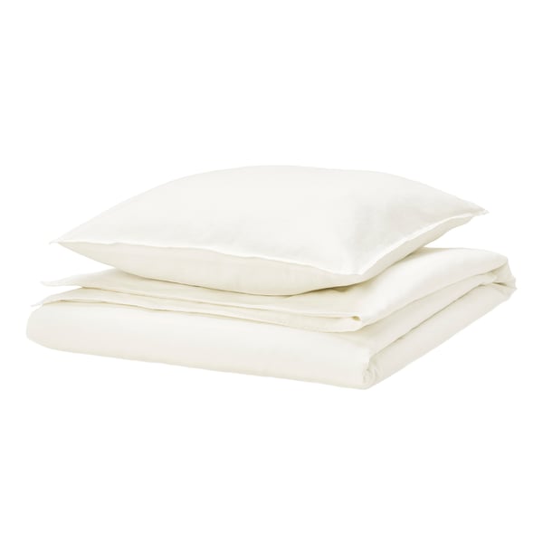RUNDHAGTORN Duvet cover and pillowcase, white, 140x200/80x80 cm