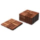 Option: RUNNEN wooden deck tiles, brown color, with a rectangular shape and interlocking design, suitable for balconies or terraces.