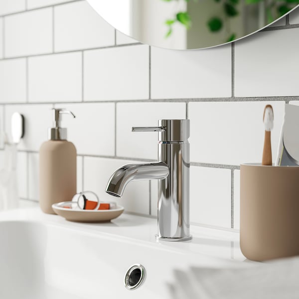 SALLSJÖN Bathroom mixer tap top lever, chrome-plated, S