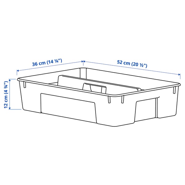 Illustration with measurements for the product: SAMLA.