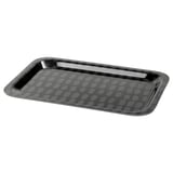 A rectangular black SAMMANHANG tray with a gray circular pattern, made of high-pressure melamine laminate.