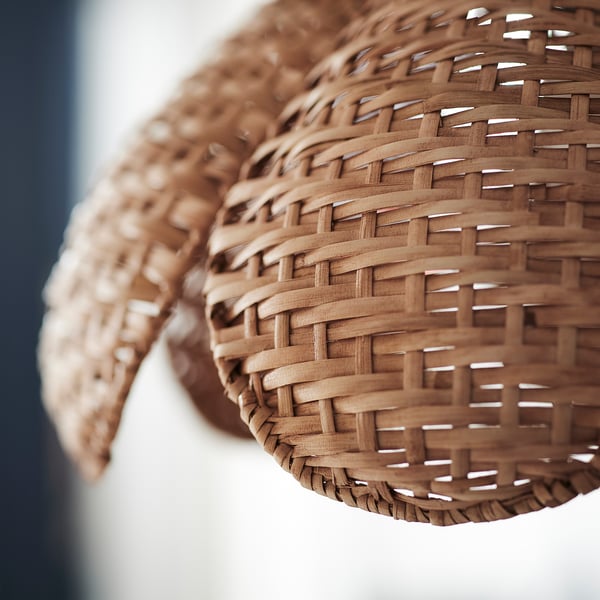 SANDKORN Pendant lamp shade, handmade/rattan, 45 cm
