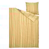 Sandlopare duvet set featuring vertical stripes in earthy tones of beige and brown, perfect for a childs bed.